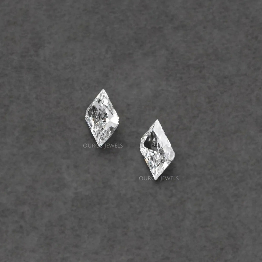 Rounded Modified Kite Shape Lab Diamond Pair Loose