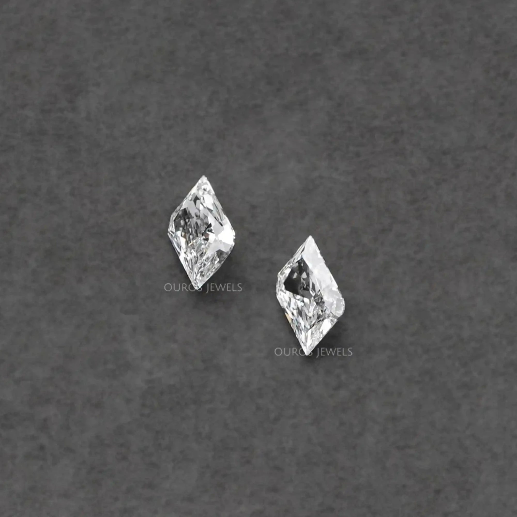 Rounded Modified Kite Shape Lab Diamond Pair Loose