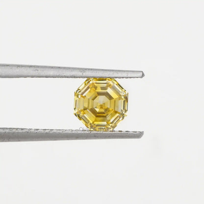 Yellow Octagon Cut Lab Grown Diamond