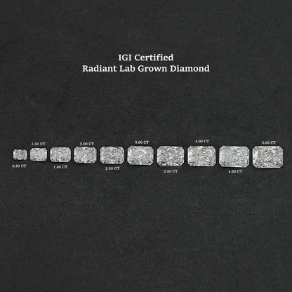 IGI Certified Radiant Cut Lab Grown Diamond Loose