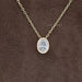 Oval Lab Diamond Bezel Set Solitaire Pendant Necklaces