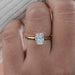 Oval Lab Diamond Button Back Solitaire Engagement Ring Rings