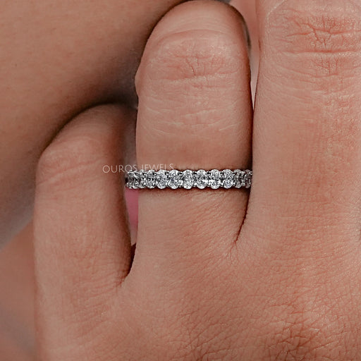 Oval Cut Lab Diamond Full Eternity Anniversary Band Ring