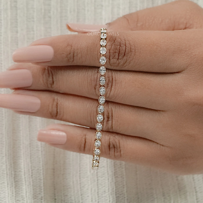 East West Oval Lab Diamond Tennis Bracelet Bracelet