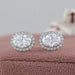 Oval Lab Diamond Halo Stud Earrings Earring