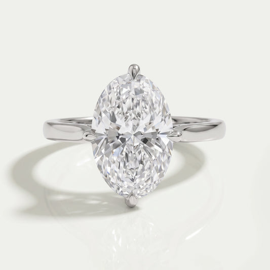 3 Carat Oval Hidden Halo Engagement Ring Ring