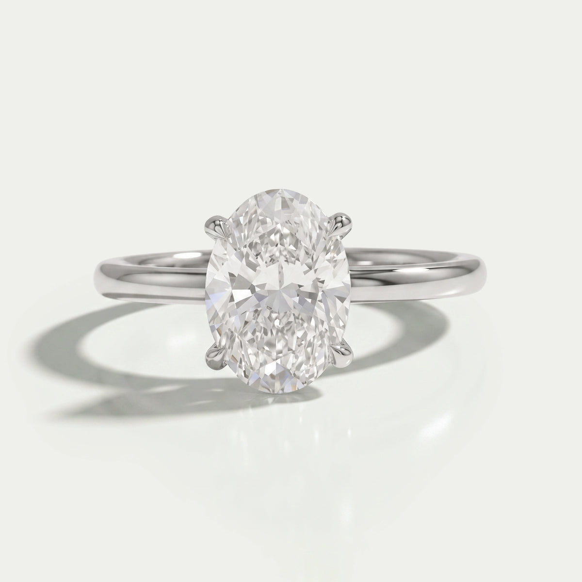 IGI Certified Oval Cut Solitaire Engagement Ring Ring