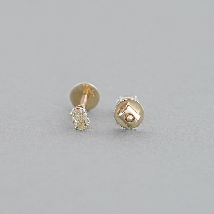 Yellow Oval lab Diamond Stud Earrings Earrings