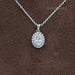 Oval and Round Lab Grown Diamond Halo Pendant Necklaces