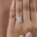 Oval Cut Lab Diamond Halo Set Engagement Ring Rings