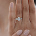 Oval And Baguette Diamond Five Stone Engagement Ring Rings