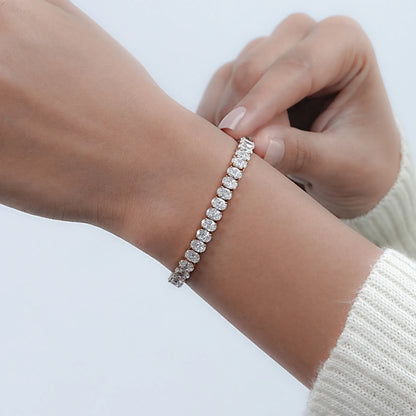 Oval Cut Lab Diamond Tennis Bracelet