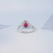 Oval Cut Red Ruby Three Stone Ring Ring