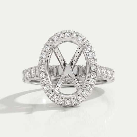 Semi Mount Halo Accent Diamond Ring