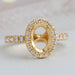 Halo With Accent Diamond Oval Shape Semi Mount Ring