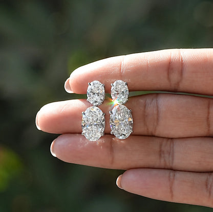 Margot Robbie Annual Oval Lab Diamond Earrings Earrings