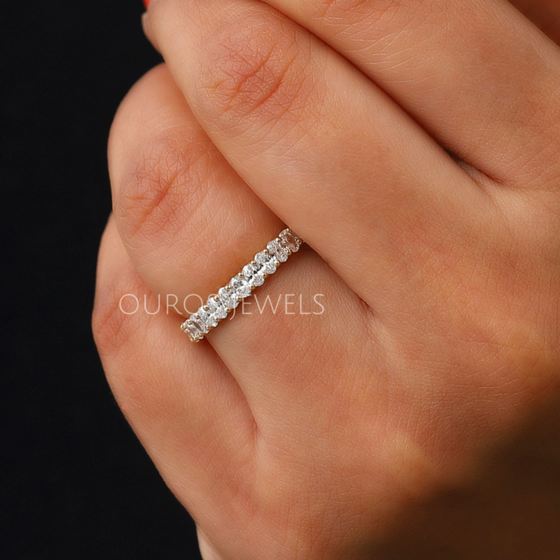 Oval Cut Lab Diamond Anniversary Band Ring