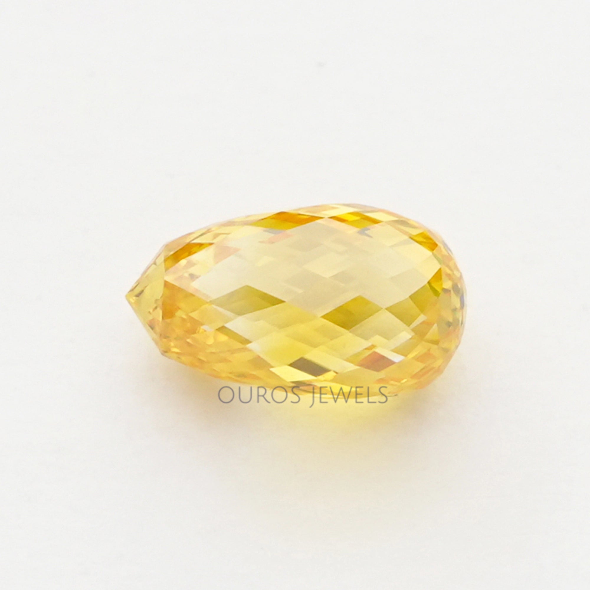 Yellow Briolette Cut Lab Grown Diamond