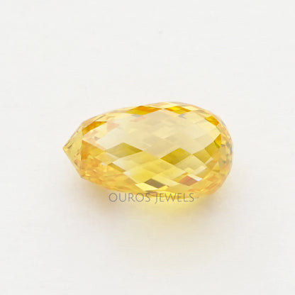 Yellow Briolette Cut Lab Grown Diamond