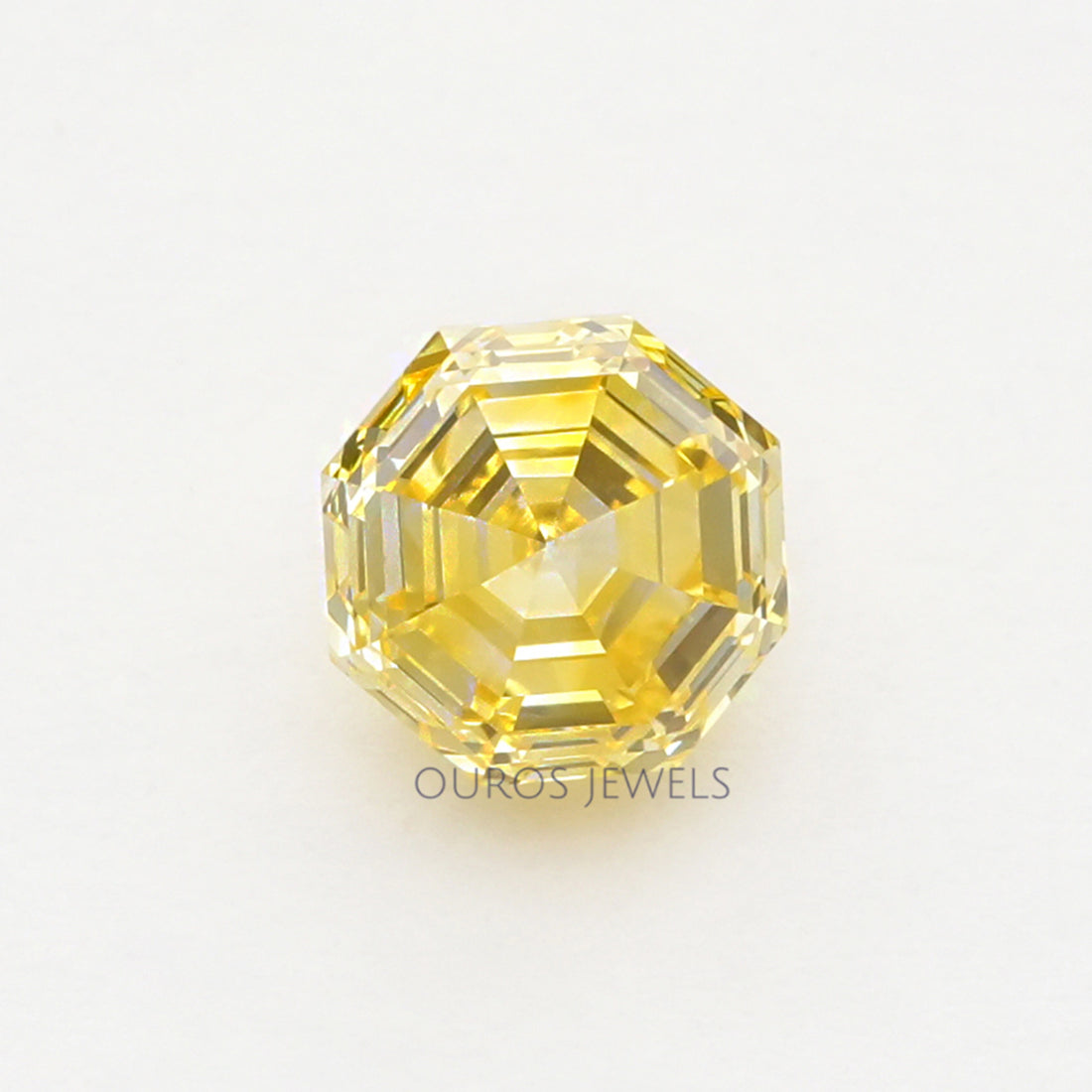 Yellow Octagon Cut Lab Grown Diamond