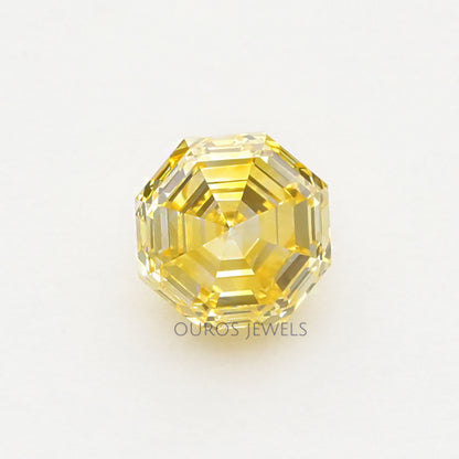Yellow Octagon Cut Lab Grown Diamond
