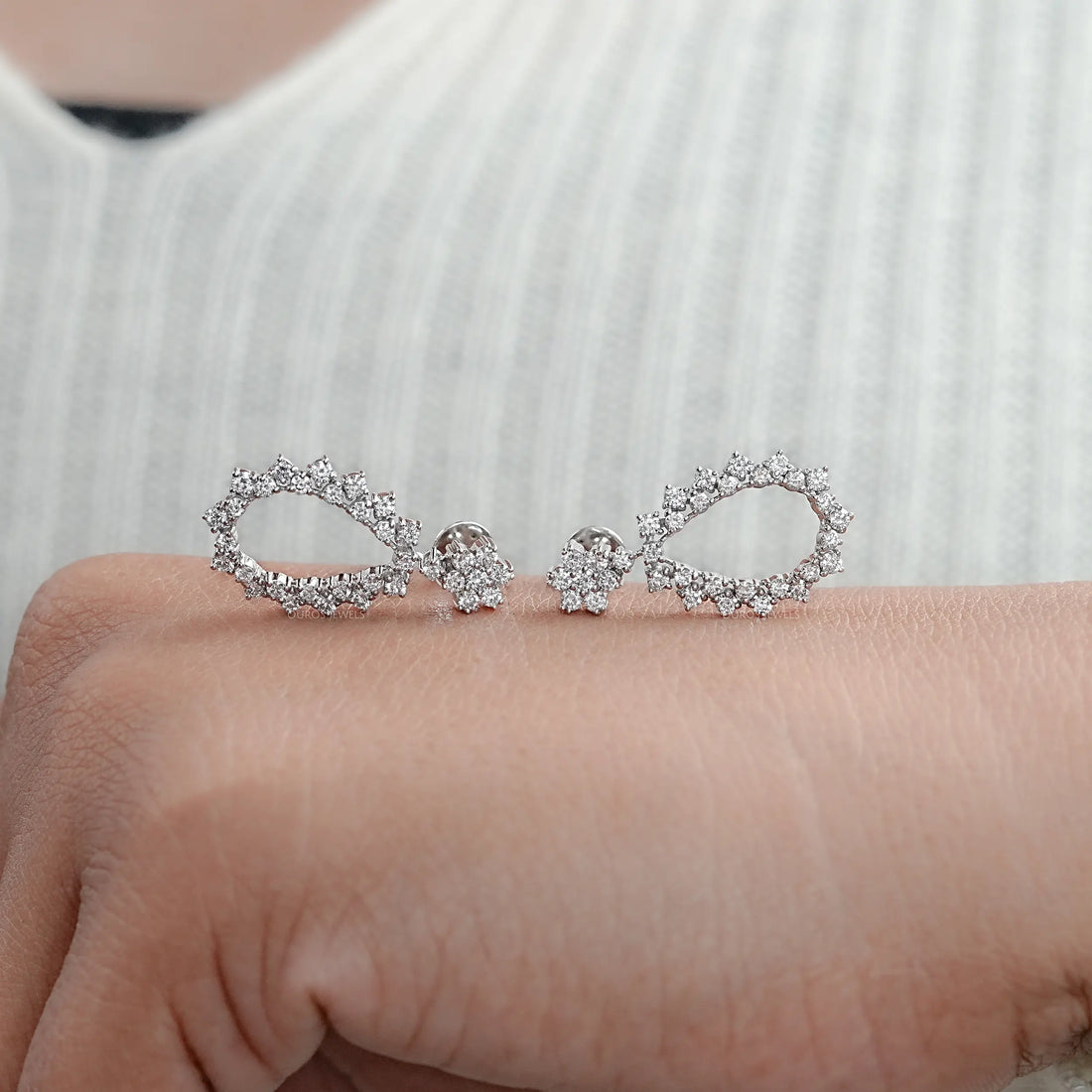 Open Pear Style Drop Dangle Earrings