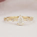 Pear Cut Lab Grown Accent Diamond Engagement Ring