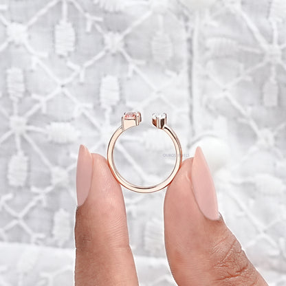 Pear And Radiant Lab Diamond Toi Et Moi Ring Ring