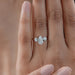 Three Stone Pear Diamond Hidden Halo Engagement Ring Rings