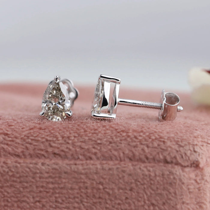 Olive Pear Diamond Stud Earrings Earring