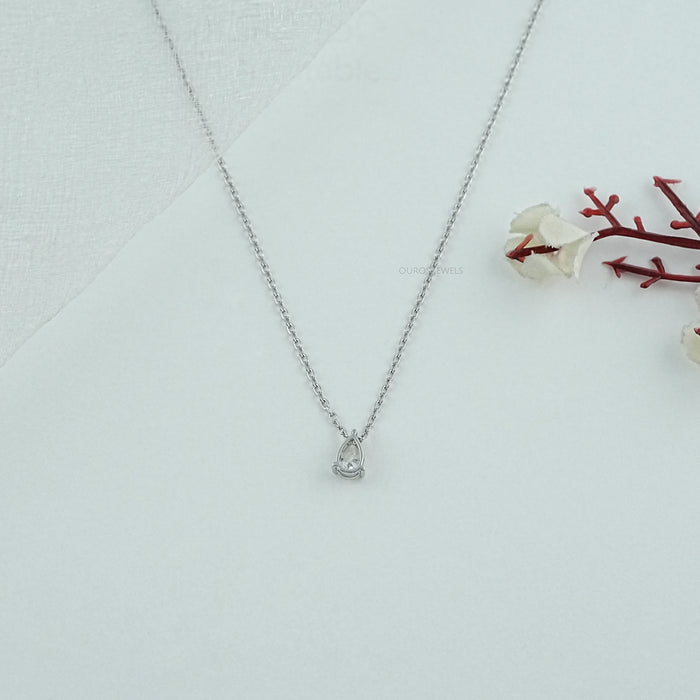 Pear Lab Diamond Solitaire Pendant Necklaces