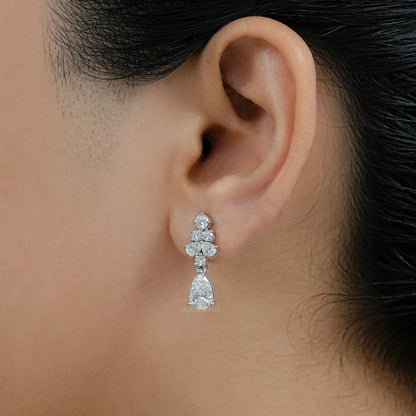 Pear Lab Grown Diamond Drop Earrings
