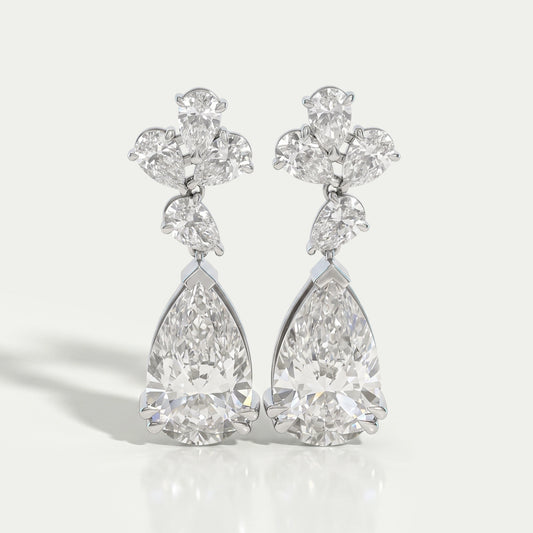 Pear Lab Diamond Drop Dangle Earrings Earrings