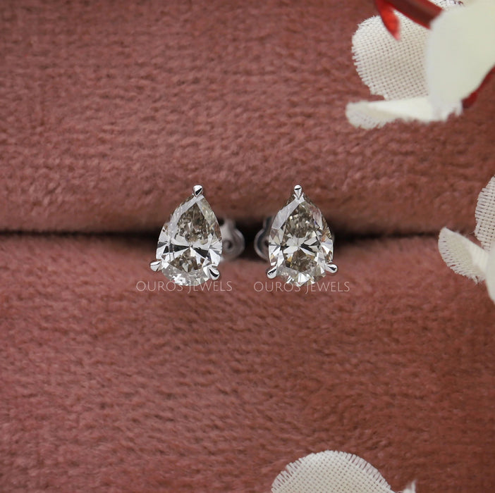 Olive Pear Diamond Stud Earrings Earring