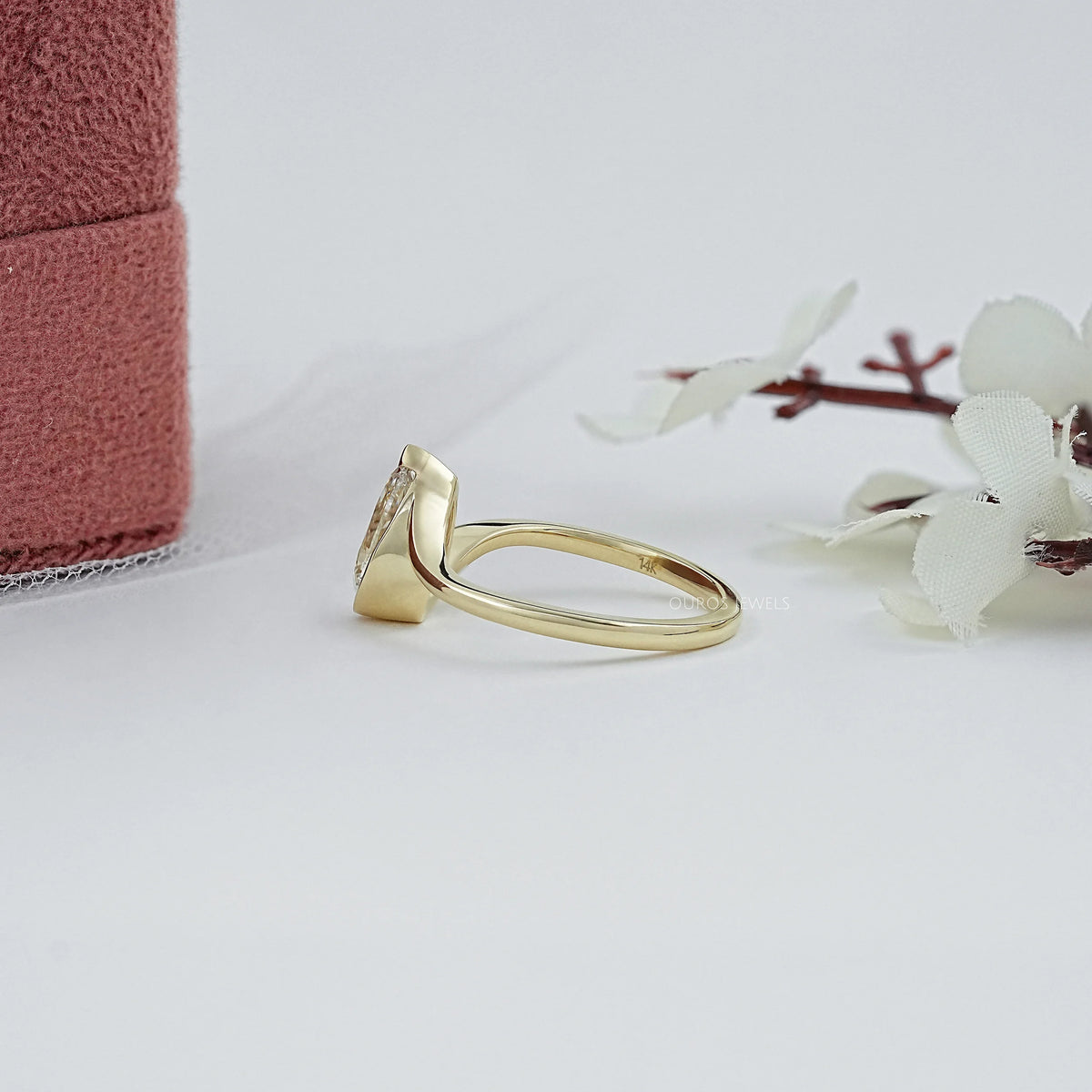 Pear Diamond Half Bezel Set ByPass Ring Rings