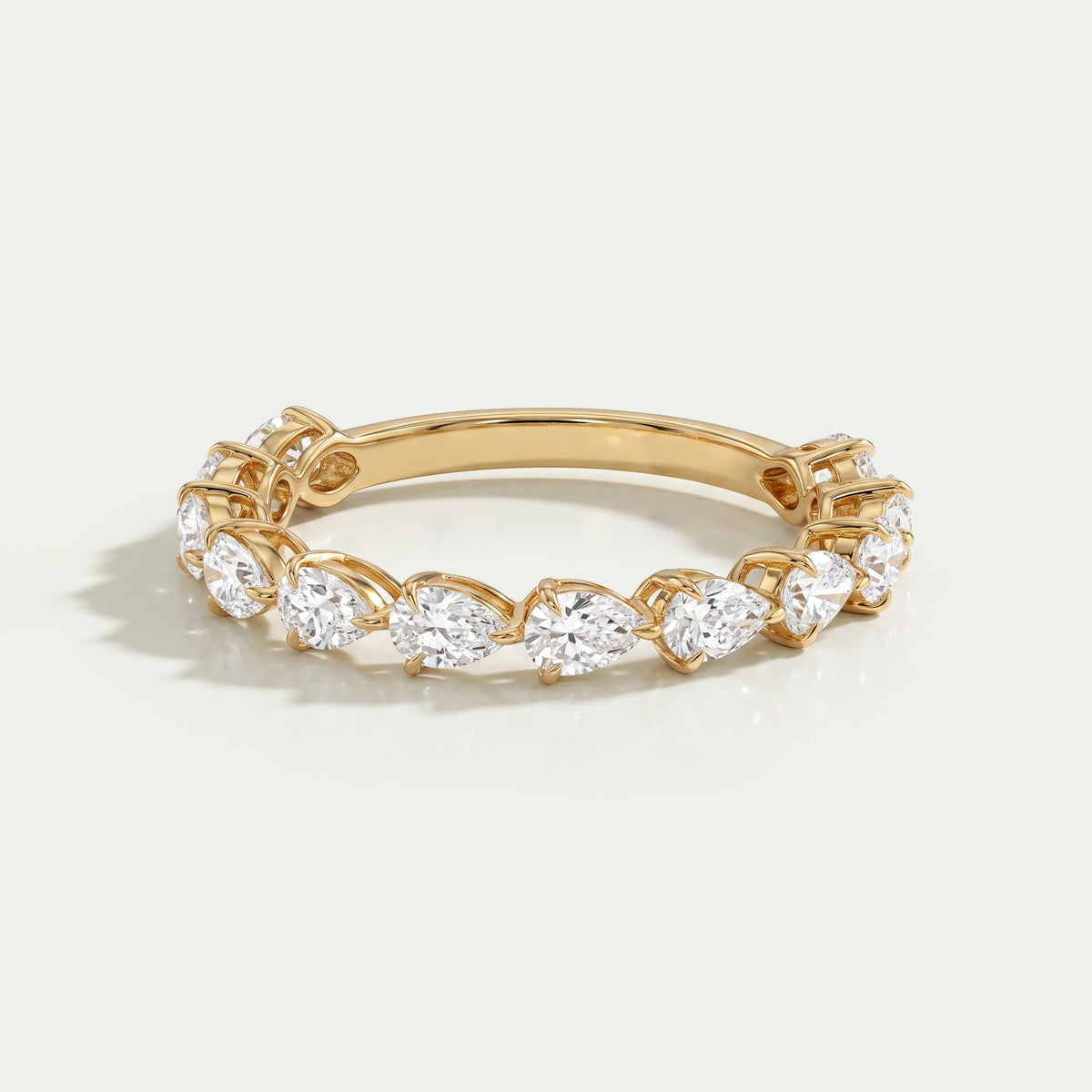 Pear Cut Lab Grown Diamond Half Eternity Band
