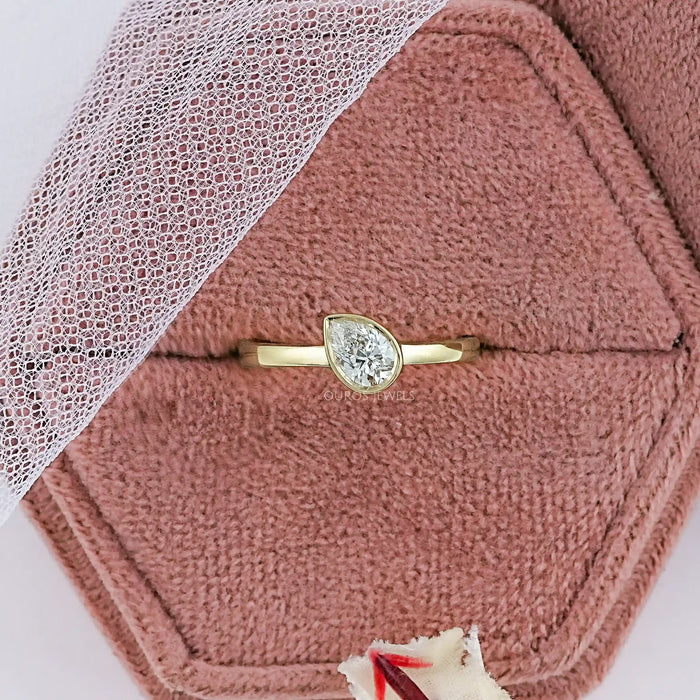 Bezel Set Lab Diamond Solitaire With Accent Ring