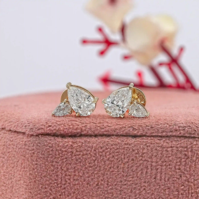 Toi Et Moi Pear Lab Diamond Stud Earrings