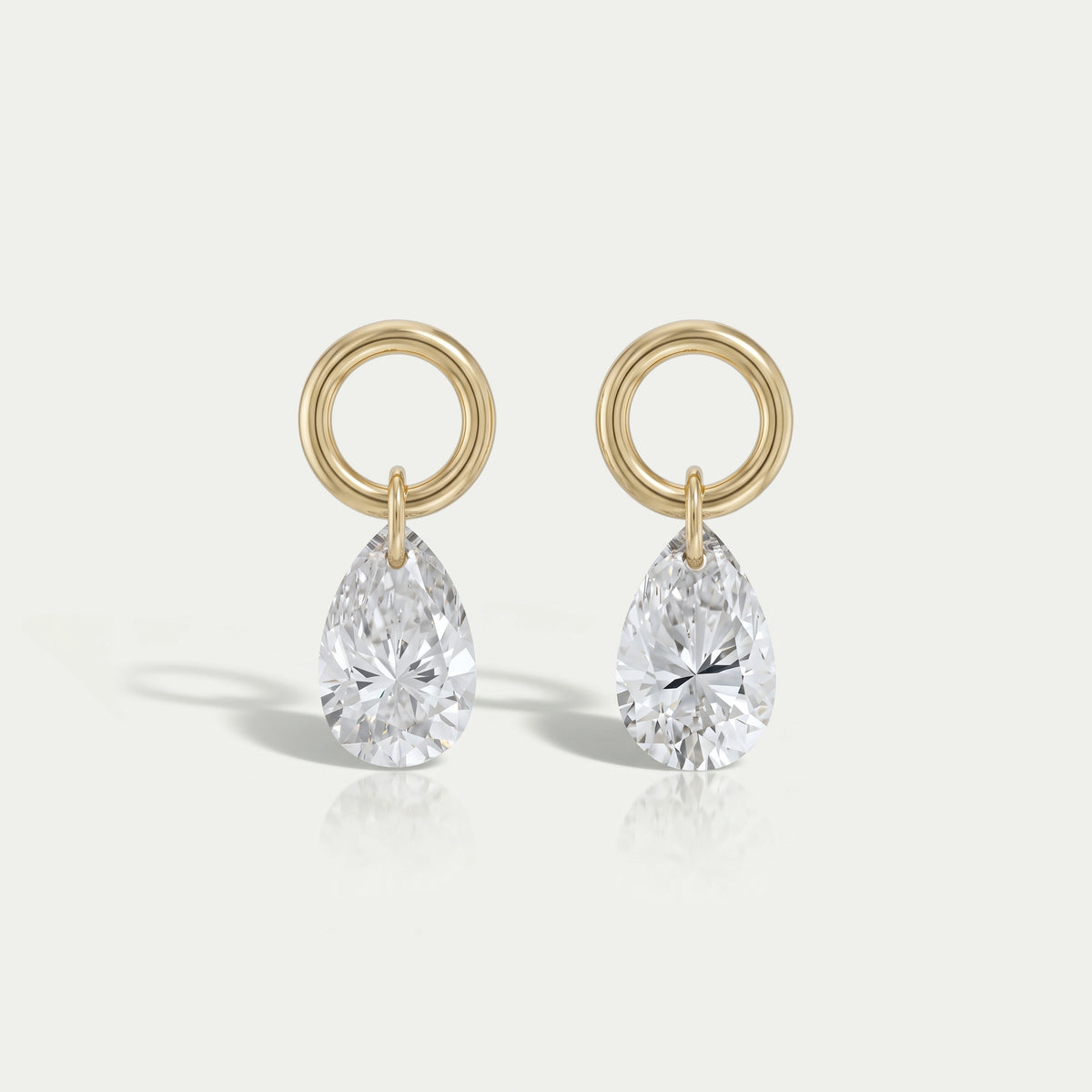 Pear Lab Diamond Drill Charm Earring