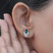 Green Oval And Pear Lab Diamond Floral Stud Earrings Earrings
