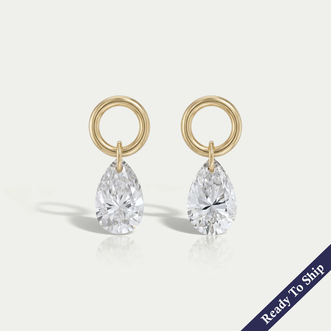 Pear Lab Diamond Drill Charm Earring