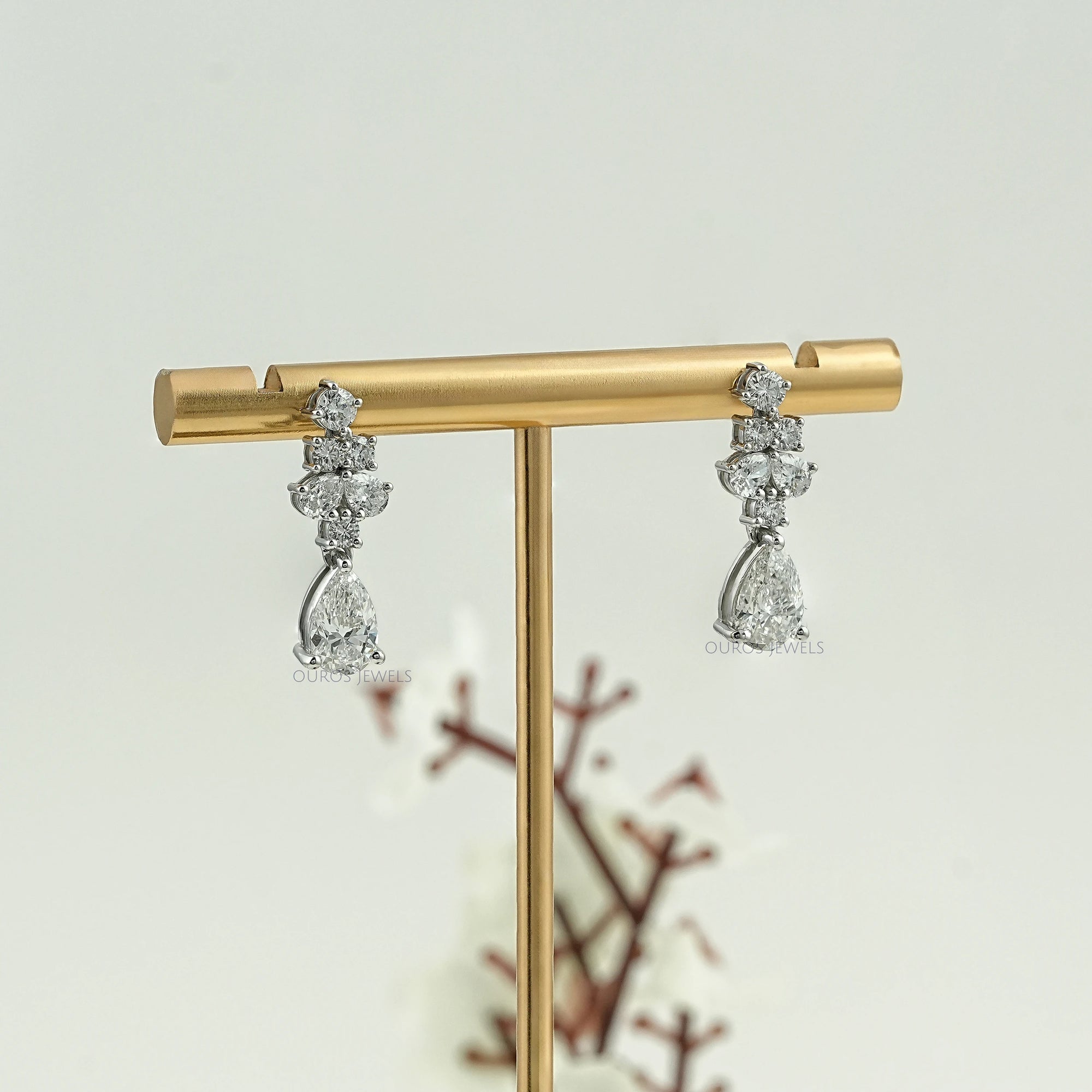 Pear Lab Grown Diamond Drop Earrings