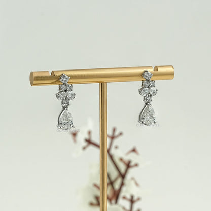Pear Lab Grown Diamond Drop Earrings