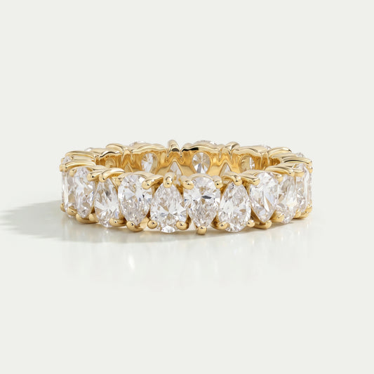 Pear Cut Lab Diamond Full Eternity Wedding Band Rings