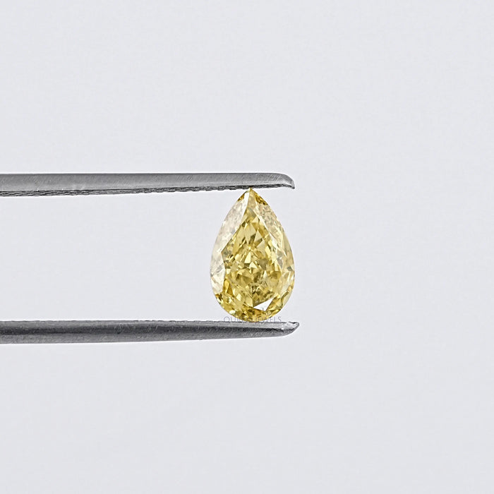 Yellow Pear Cut Lab Grown Diamond