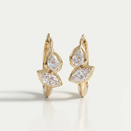 Pear And Marquise Lab Diamond Hoop Earrings Earrings