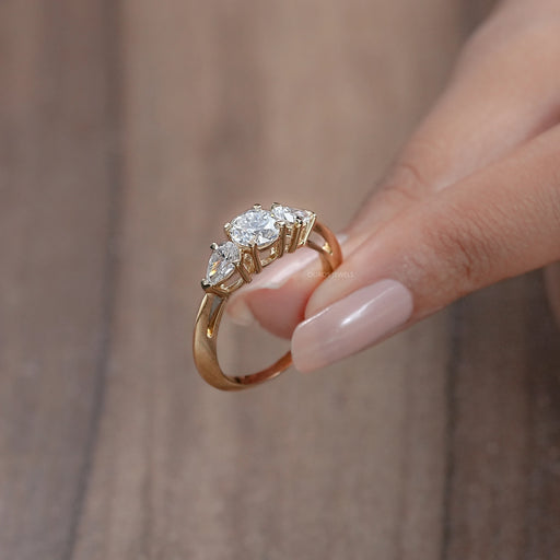 3 Stone Round Cut Lab Diamond Engagement Ring Rings