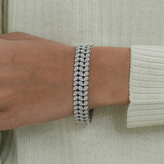 Cluster Diamond Wide Bracelet Bracelet