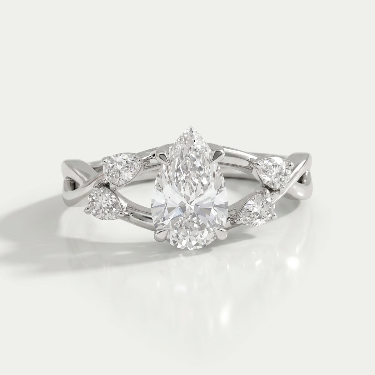 Infinity Pear Lab Diamond Engagement Ring Ring