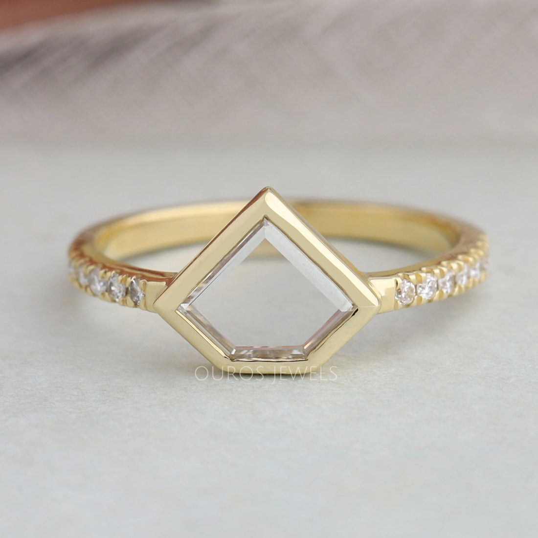 Pentagon Portrait Cut Lab Diamond Solitaire Ring